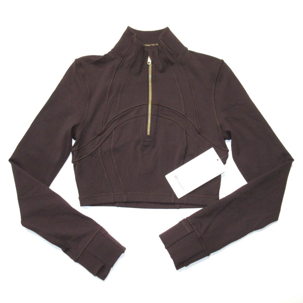 NWT Lululemon Define Cropped
Half Zip *Luon in Espresso Brown 6